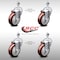 Service Caster 4 Inch SS Maroon Polyurethane Wheel Swivel 12mm Threaded Stem Caster Set SCC SCC-SSTS20S414-PPUB-MRN-M1215-4 - alternate 4